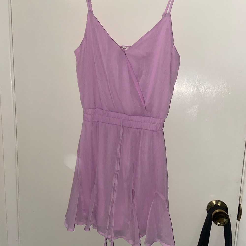 francesca’s lilac tie front romper
